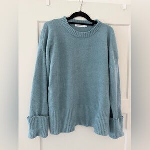 Elegant Sky Blue Crew Neck Sweater